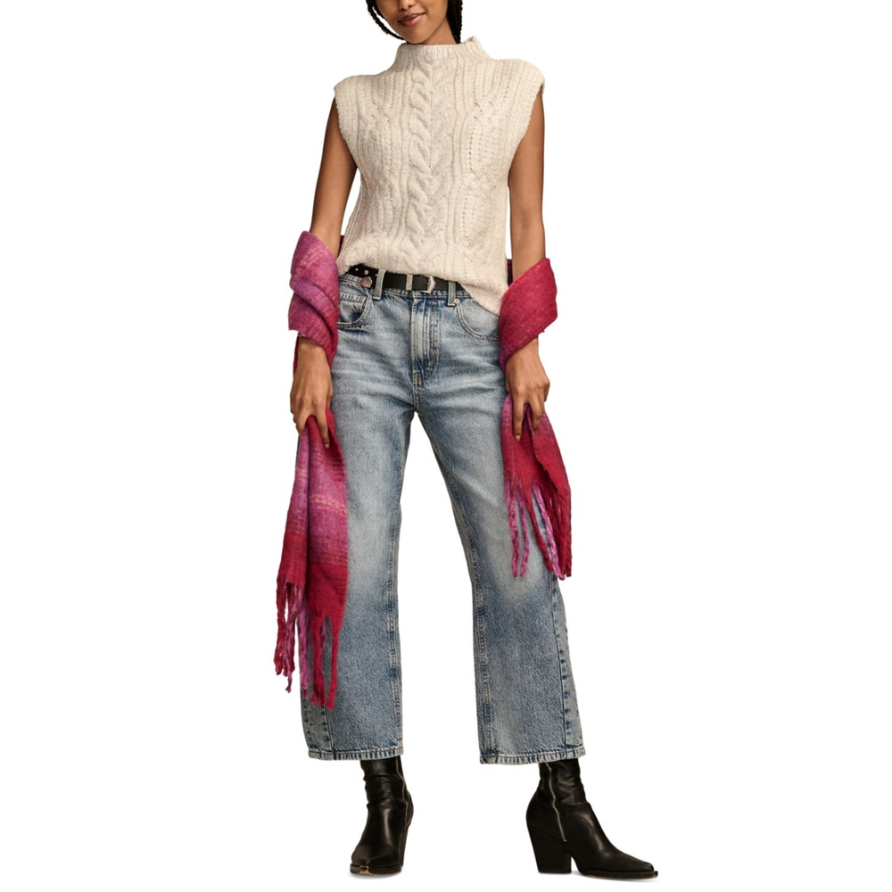 Lucky Brand Women Metallic Cable Knit Sweater Vest Whisper White Size L - Picture 3 of 4